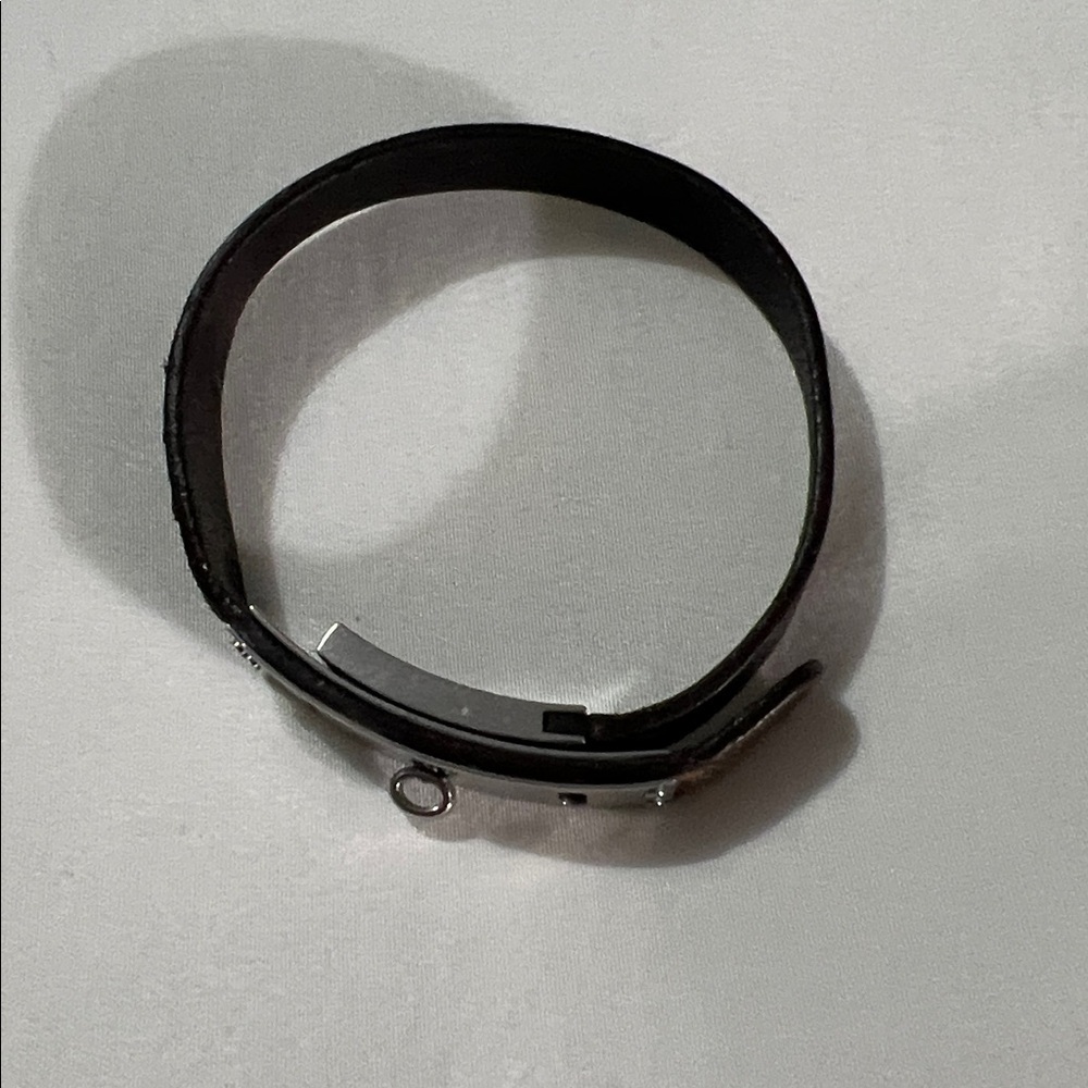 Fossil Leather & Silver Hardware Bracelet - Picture 2 of 8